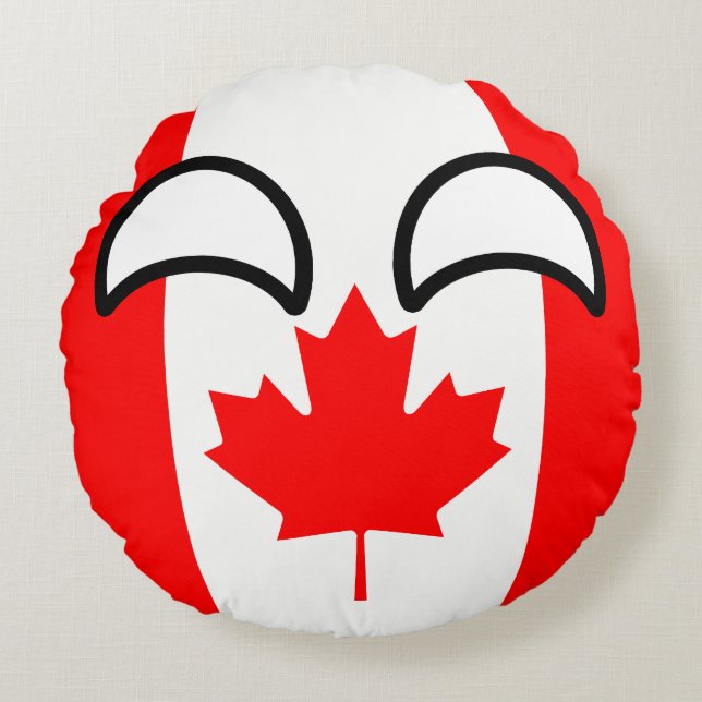Funny Trending Geeky Canada Countryball Round Pillow (Front)