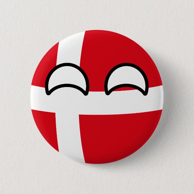 Funny Trending Geeky Denmark Countryball Button (Front)