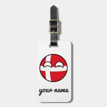 Funny Trending Geeky Denmark Countryball Luggage Tag by Countryballs_Store at Zazzle