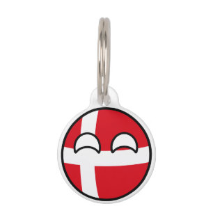 Funny Trending Geeky Denmark Countryball Pet Name Tag