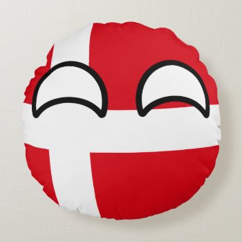 Funny Trending Geeky Denmark Countryball Round Pillow by Countryballs_Store at Zazzle