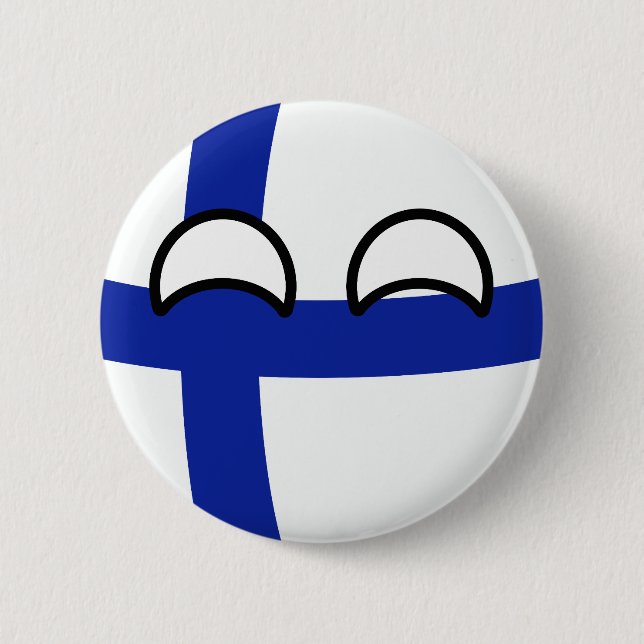 Funny Trending Geeky Finland Countryball Button (Front)