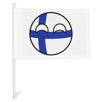 Funny Trending Geeky Finland Countryball Car Flag by Countryballs_Store at Zazzle