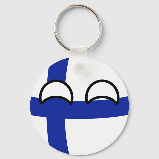 Funny Trending Geeky Finland Countryball Keychain (Front)
