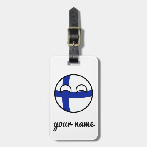 Funny Trending Geeky Finland Countryball Luggage Tag