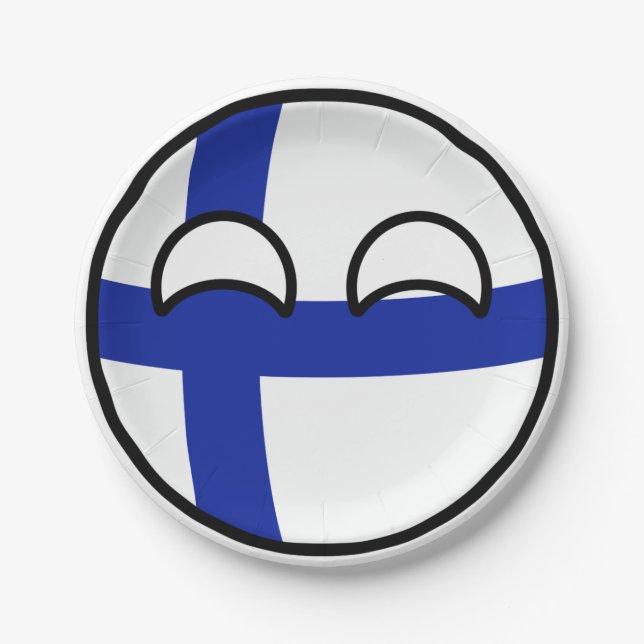 Funny Trending Geeky Finland Countryball Paper Plates (Front)