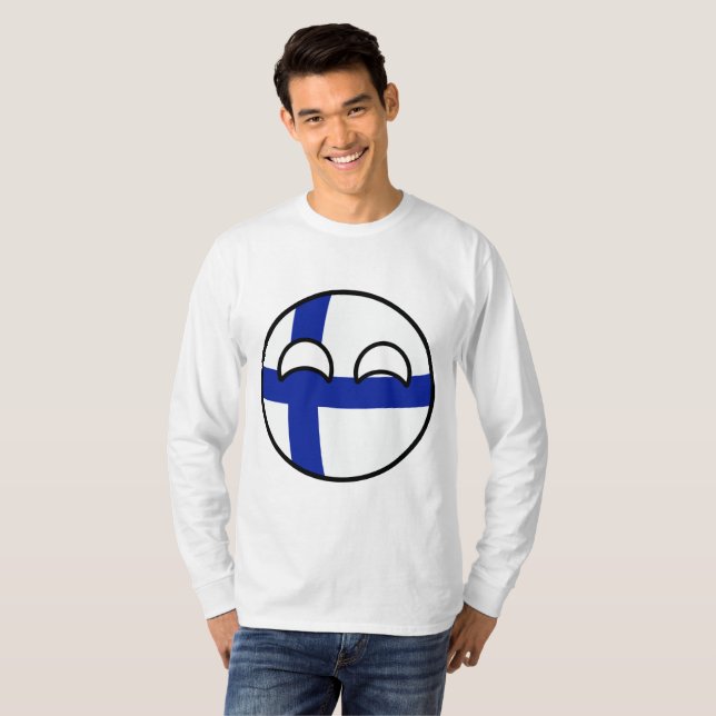 Funny Trending Geeky Finland Countryball T-Shirt (Front Full)