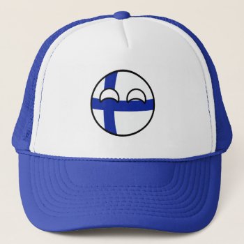 Funny Trending Geeky Finland Countryball Trucker Hat by Countryballs_Store at Zazzle