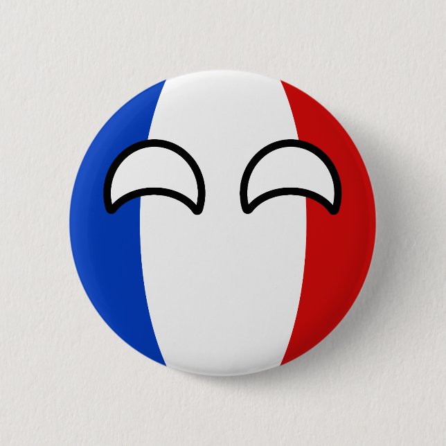 Funny Trending Geeky France Countryball Button (Front)