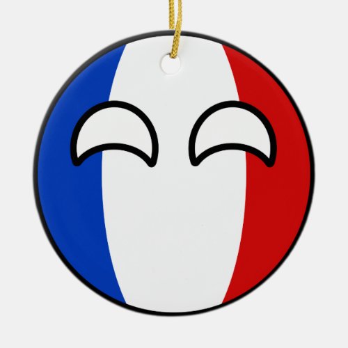 Funny Trending Geeky France Countryball Ceramic Ornament