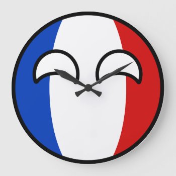 Funny Trending Geeky France Countryball Large Clock by Countryballs_Store at Zazzle