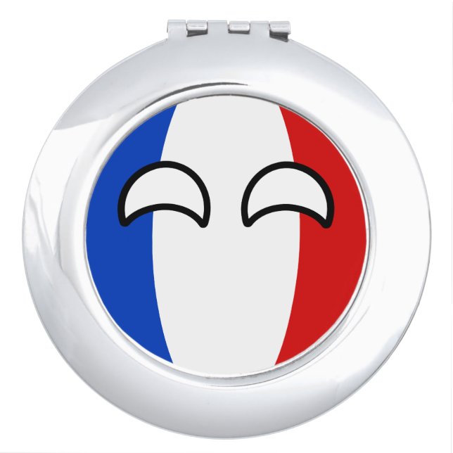 Funny Trending Geeky France Countryball Mirror For Makeup (Front)