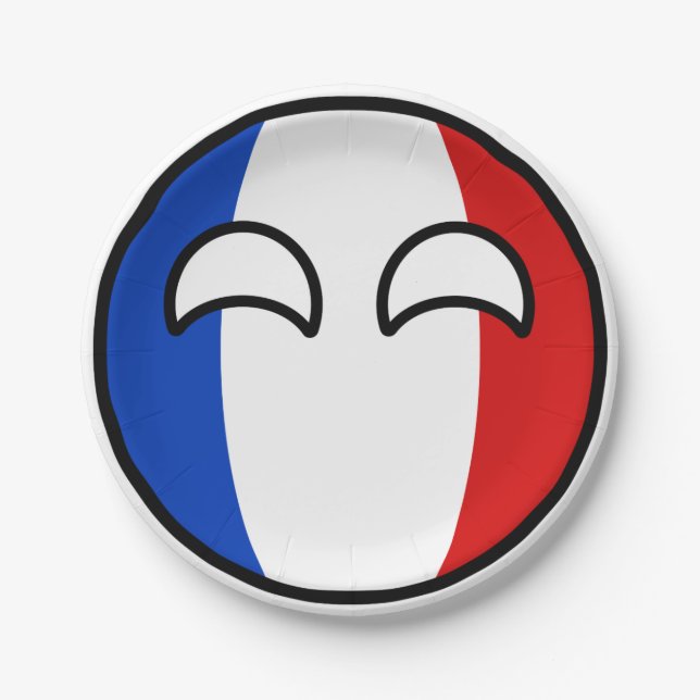 Funny Trending Geeky France Countryball Paper Plates (Front)