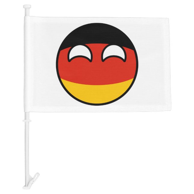 Funny Trending Geeky Germany Countryball Car Flag (Front)