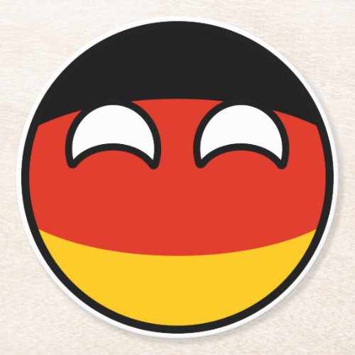 Funny Trending Geeky Germany Countryball Round Paper Coaster