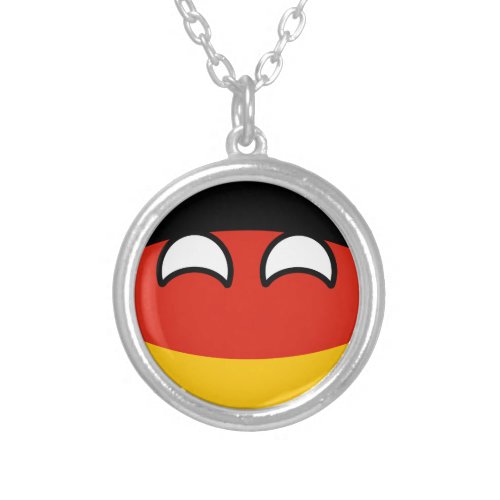 Funny Trending Geeky Germany Countryball Silver Plated Necklace