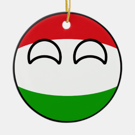 Funny Trending Geeky Hungary Countryball Ceramic Ornament