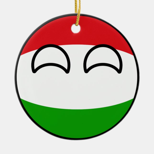Funny Trending Geeky Hungary Countryball Ceramic Ornament (Front)