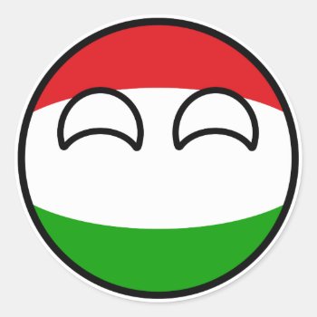 Funny Trending Geeky Hungary Countryball Classic Round Sticker by Countryballs_Store at Zazzle