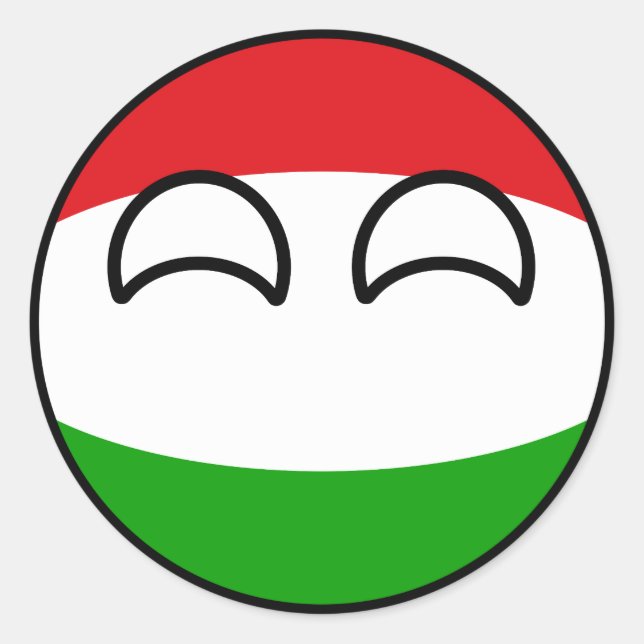 Funny Trending Geeky Hungary Countryball Classic Round Sticker (Front)