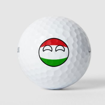 Funny Trending Geeky Hungary Countryball Golf Balls by Countryballs_Store at Zazzle