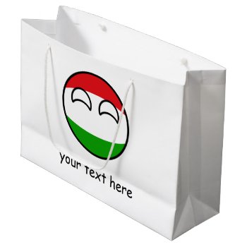 Funny Trending Geeky Hungary Countryball Large Gift Bag by Countryballs_Store at Zazzle