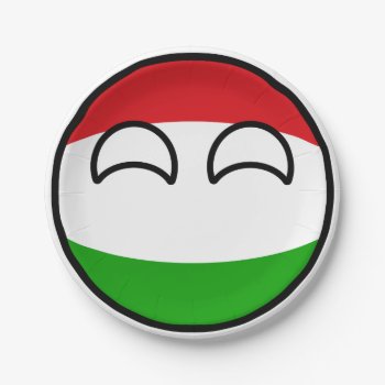 Funny Trending Geeky Hungary Countryball Paper Plates by Countryballs_Store at Zazzle