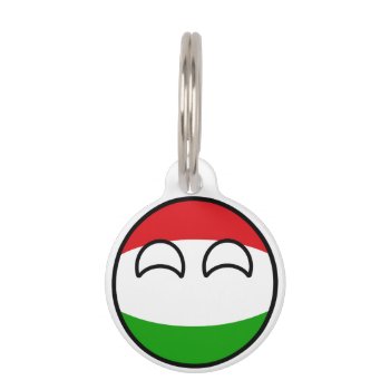 Funny Trending Geeky Hungary Countryball Pet Tag by Countryballs_Store at Zazzle