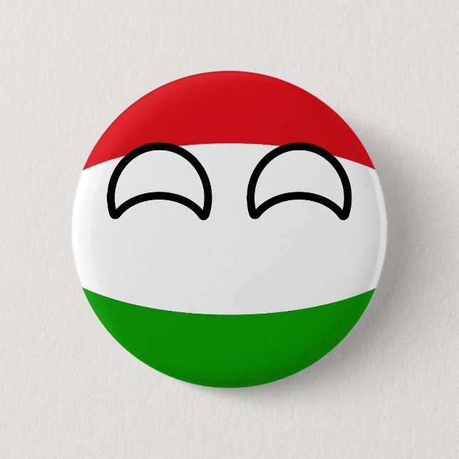 Funny Trending Geeky Hungary Countryball Pinback Button (Front)