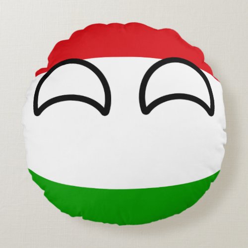 Funny Trending Geeky Hungary Countryball Round Pillow