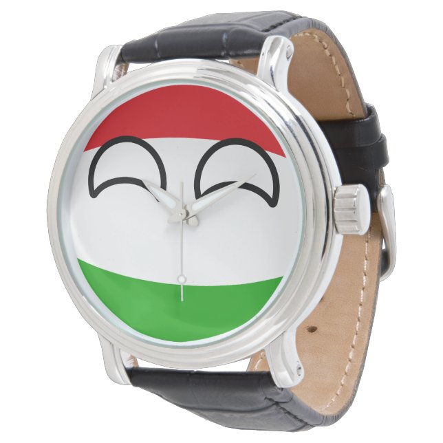 Funny Trending Geeky Hungary Countryball Watch (Angled)