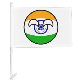 Funny Trending Geeky India Countryball Car Flag by Countryballs_Store at Zazzle