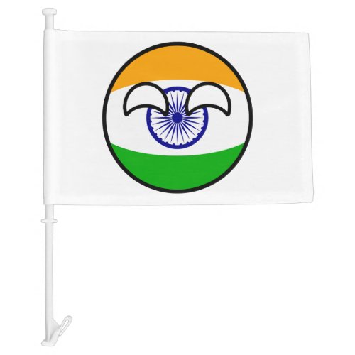 Funny Trending Geeky India Countryball Car Flag