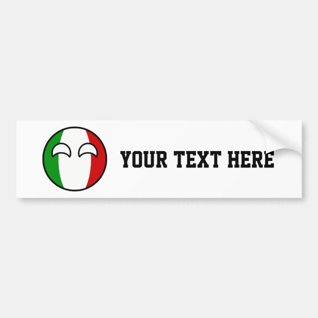 Funny Trending Geeky Italy Countryball Bumper Sticker (Front)