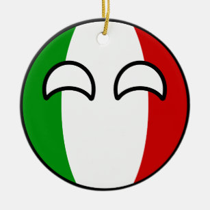Funny Trending Geeky Italy Countryball Ceramic Ornament