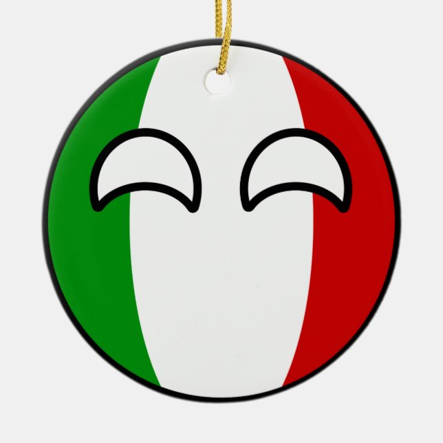 Funny Trending Geeky Italy Countryball Ceramic Ornament (Front)