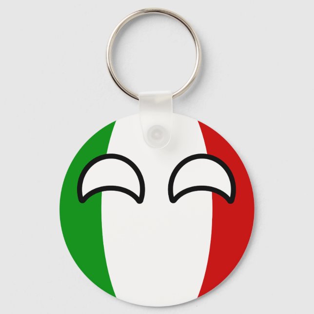 Funny Trending Geeky Italy Countryball Keychain (Front)