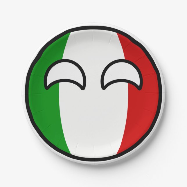 Funny Trending Geeky Italy Countryball Paper Plates (Front)