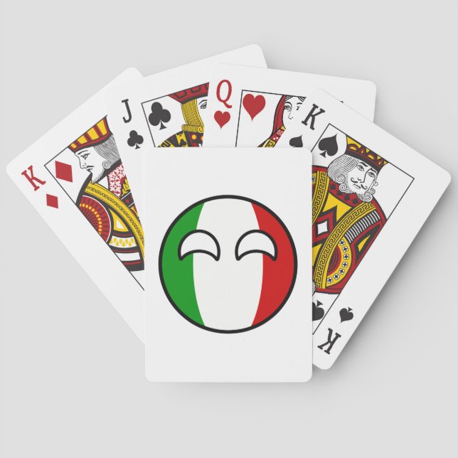Funny Trending Geeky Italy Countryball Poker Cards (Back)
