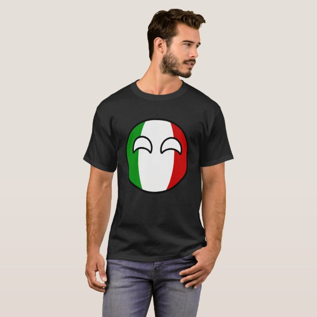 Funny Trending Geeky Italy Countryball T-Shirt (Front Full)