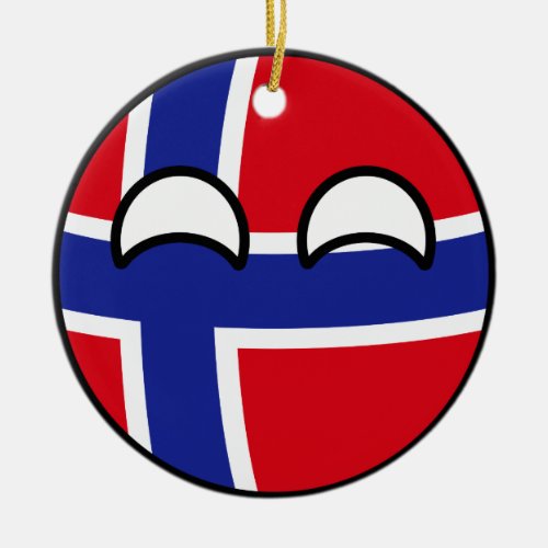 Funny Trending Geeky Norway Countryball Ceramic Ornament