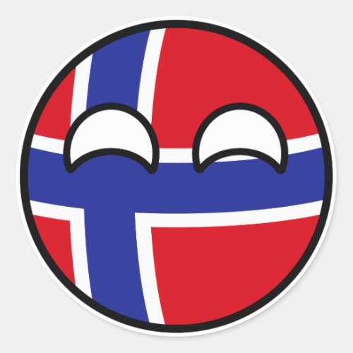 Funny Trending Geeky Norway Countryball Classic Round Sticker