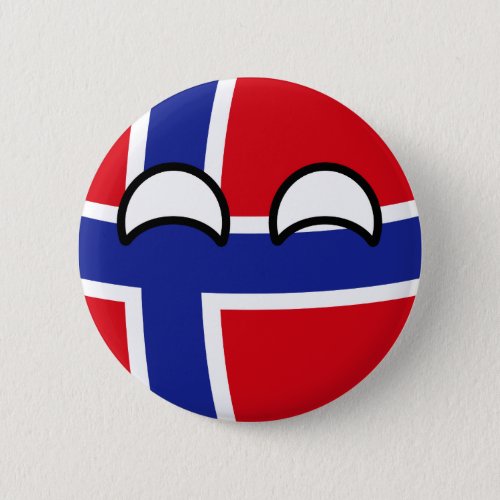 Funny Trending Geeky Norway Countryball Pinback Button