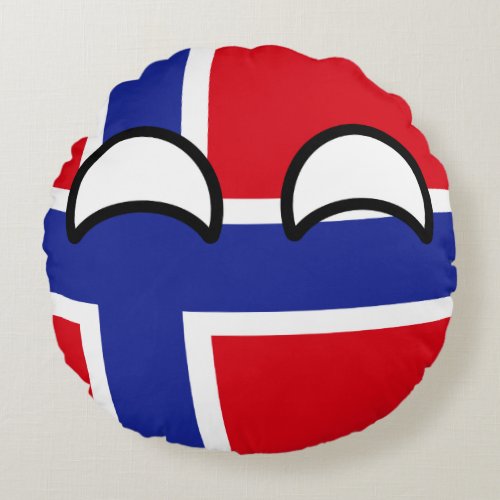 Funny Trending Geeky Norway Countryball Round Pillow
