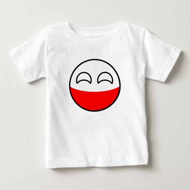 Funny Trending Geeky Poland Countryball Baby T-Shirt (Front)