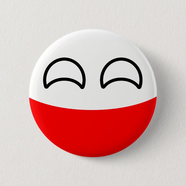 Funny Trending Geeky Poland Countryball Button (Front)