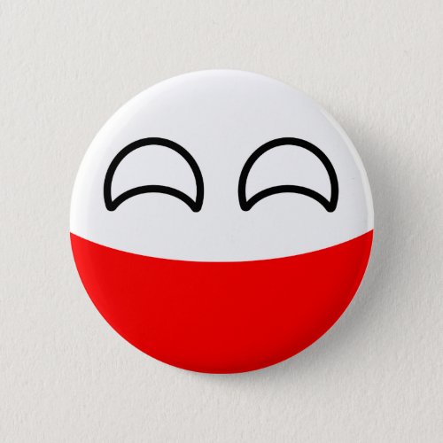 Funny Trending Geeky Poland Countryball Button