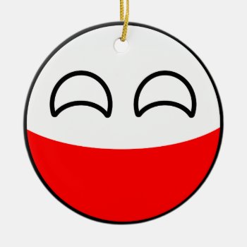 Funny Trending Geeky Poland Countryball Ceramic Ornament by Countryballs_Store at Zazzle