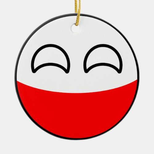 Funny Trending Geeky Poland Countryball Ceramic Ornament