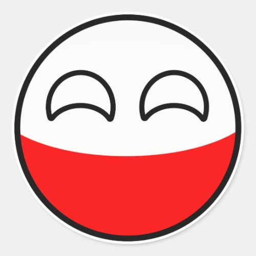 Funny Trending Geeky Poland Countryball Classic Round Sticker